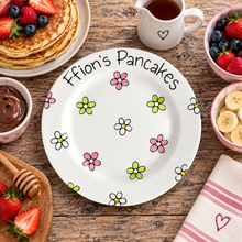 Load image into Gallery viewer, Personalised Ceramic Plate – Hand Painted Name Plate, Hearts, Stars, Flowers &amp; Spots