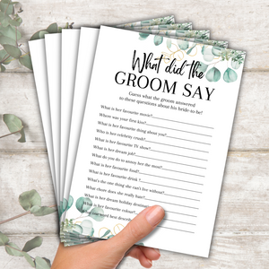 What did the Groom Say Hen Party Game | Funny Hen Party Game | A5 Bridal Shower Game | Bachelorette Icebreaker