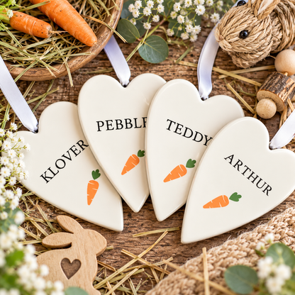 Personalised Ceramic Hanging Heart – Hand Painted Name Decoration
