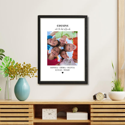 Personalised Cousins Photo Frame – Cousins Make the Best of Friends Gift
