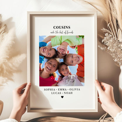 Personalised Cousins Photo Frame – Cousins Make the Best of Friends Gift
