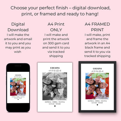 Personalised Cousins Photo Frame – Cousins Make the Best of Friends Gift