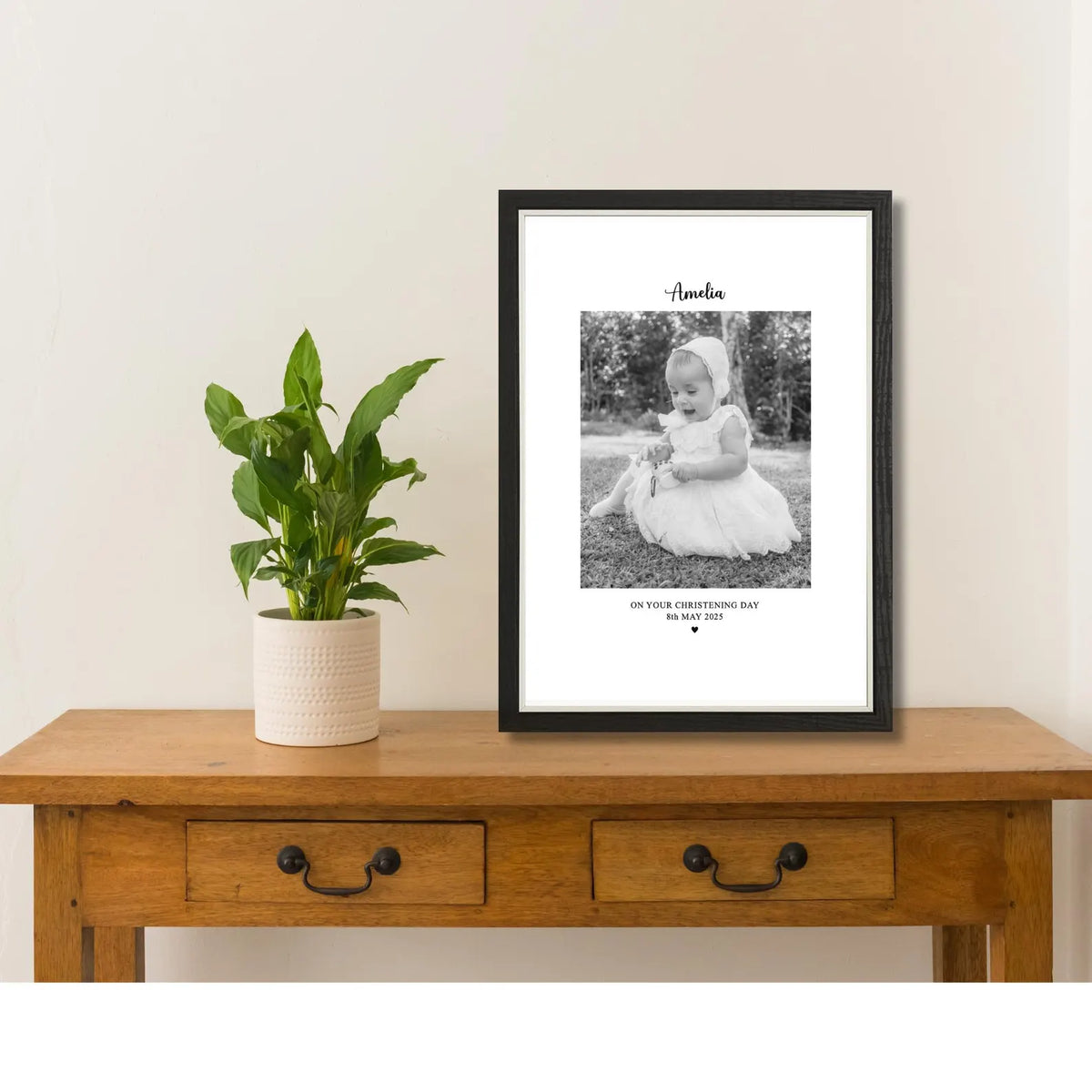 Personalised Christening Photo Frame & Print – Baby Christening Gift