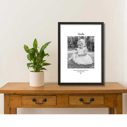 Personalised Christening Photo Frame & Print – Baby Christening Gift
