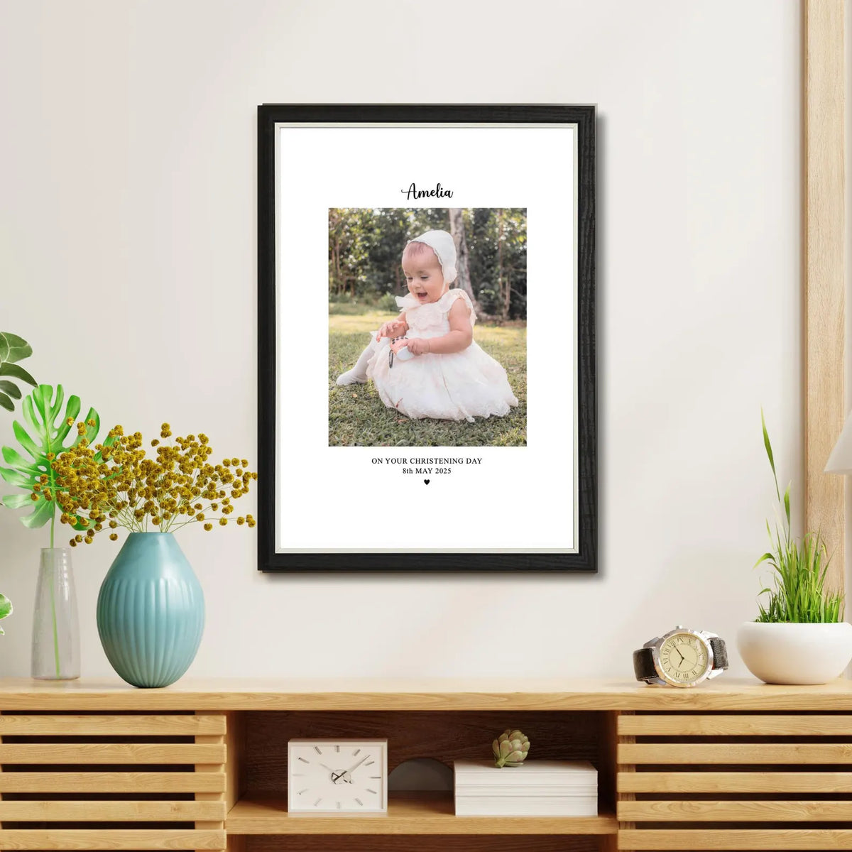Personalised Christening Photo Frame & Print – Baby Christening Gift