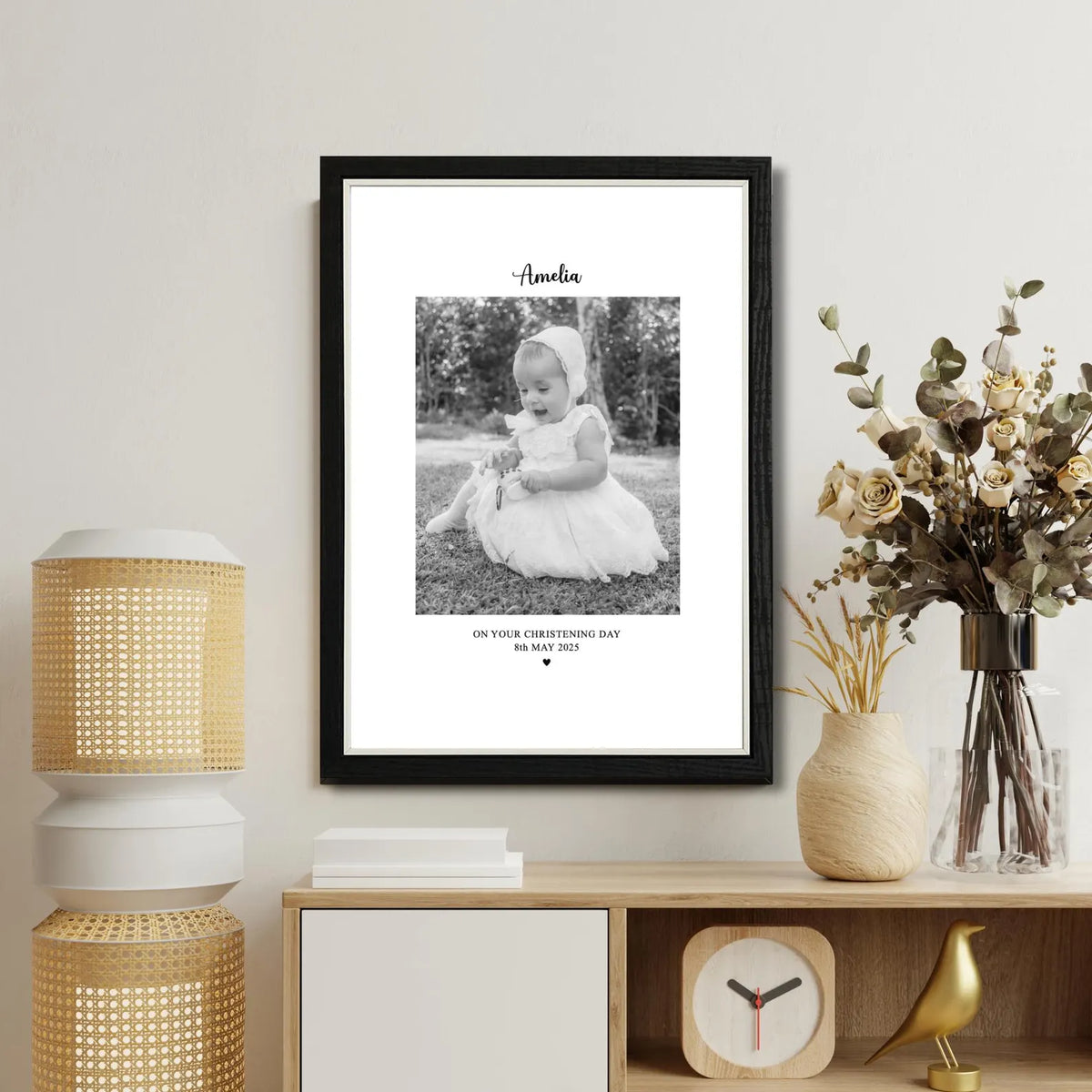 Personalised Christening Photo Frame & Print – Baby Christening Gift
