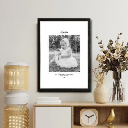 Personalised Christening Photo Frame & Print – Baby Christening Gift