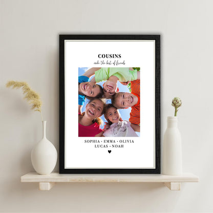 Personalised Cousins Photo Frame – Cousins Make the Best of Friends Gift