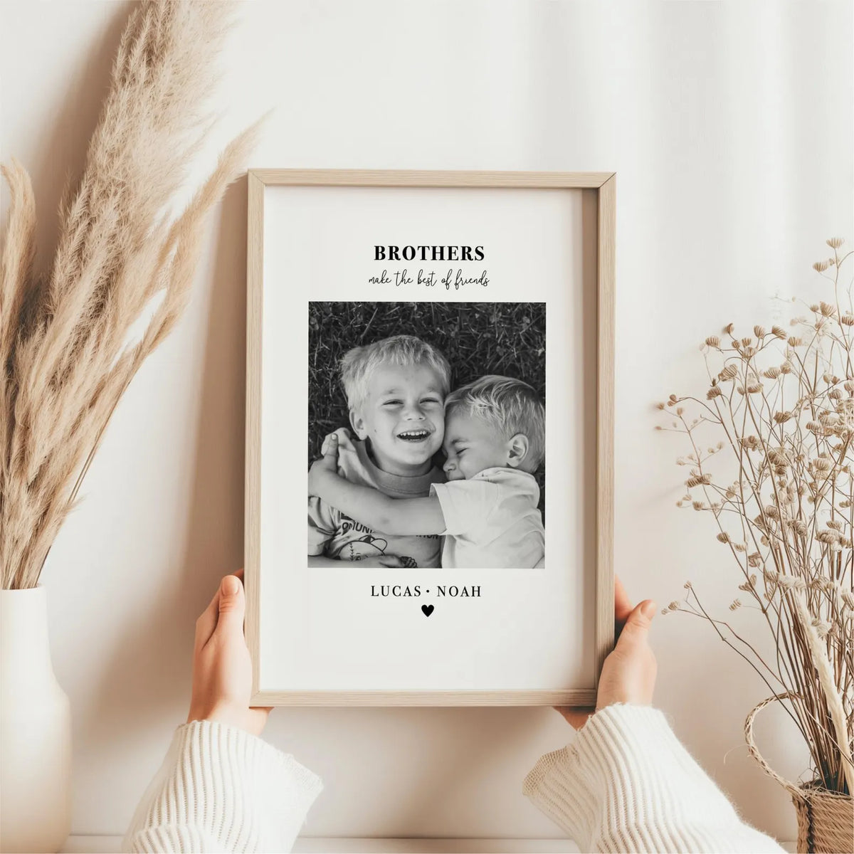 Personalised Brothers Photo Frame – Brothers Make the Best of Friends Gift