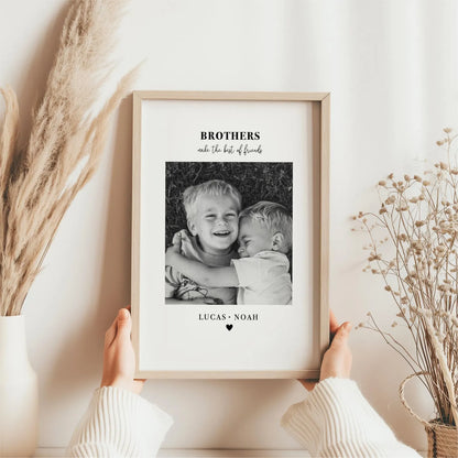 Personalised Brothers Photo Frame – Brothers Make the Best of Friends Gift