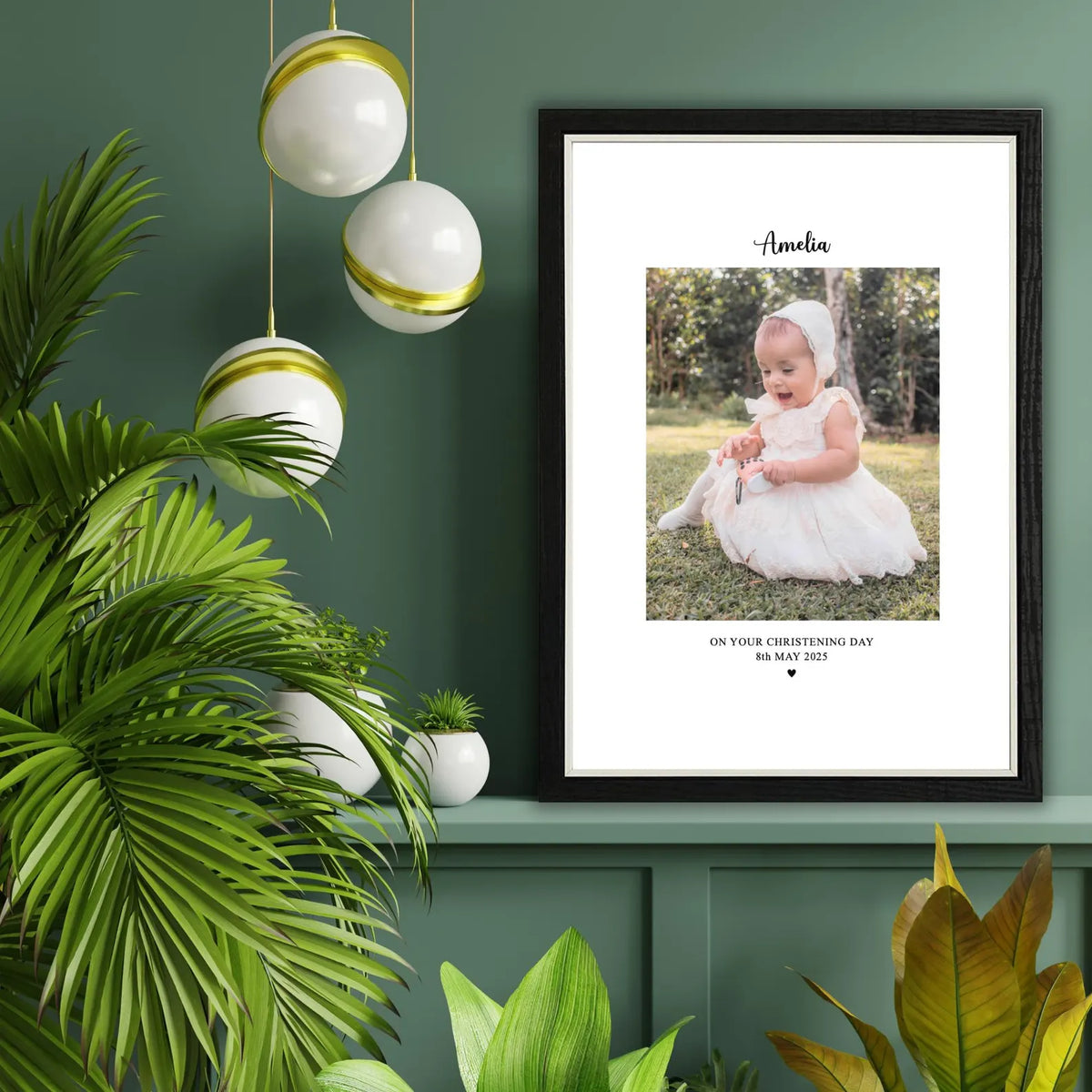 Personalised Christening Photo Frame & Print – Baby Christening Gift