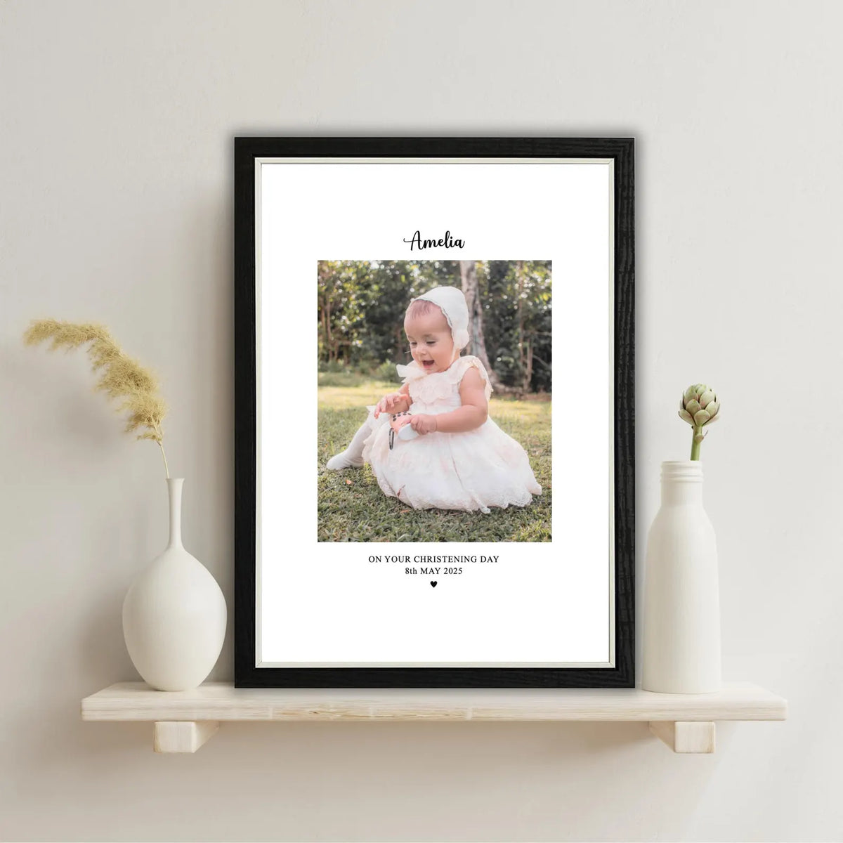 Personalised Christening Photo Frame & Print – Baby Christening Gift