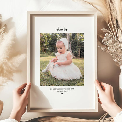 Personalised Christening Photo Frame & Print – Baby Christening Gift