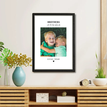 Personalised Brothers Photo Frame – Brothers Make the Best of Friends Gift