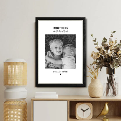 Personalised Brothers Photo Frame – Brothers Make the Best of Friends Gift
