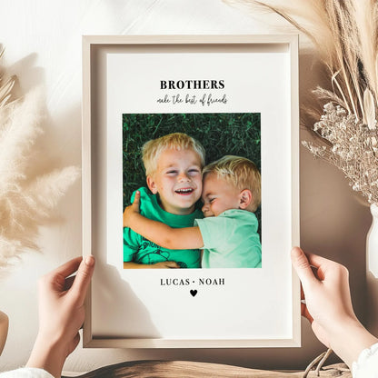 Personalised Brothers Photo Frame – Brothers Make the Best of Friends Gift