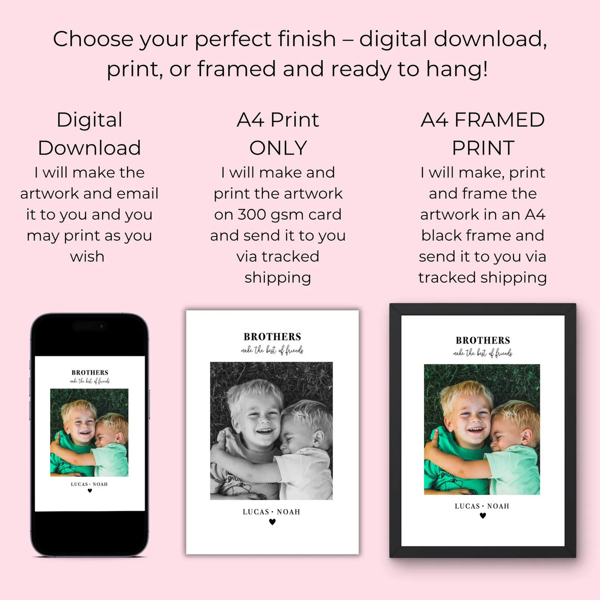 Personalised Brothers Photo Frame – Brothers Make the Best of Friends Gift