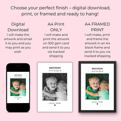 Personalised Brothers Photo Frame – Brothers Make the Best of Friends Gift