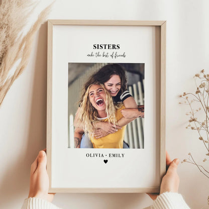 Personalised Sisters Photo Frame – Sisters Make the Best of Friends Gift