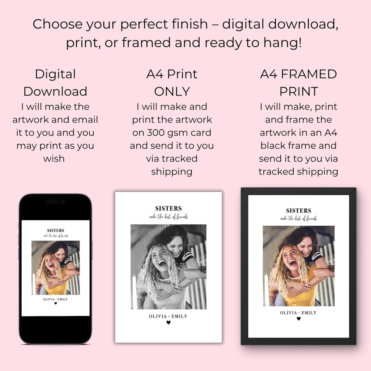 Personalised Sisters Photo Frame – Sisters Make the Best of Friends Gift