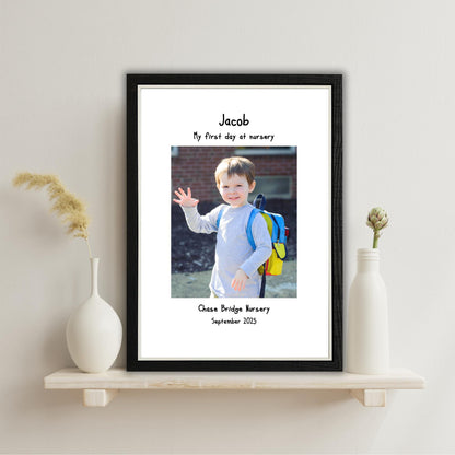 Personalised First Day at Nursery Photo Frame – Nursery Keepsake Gift