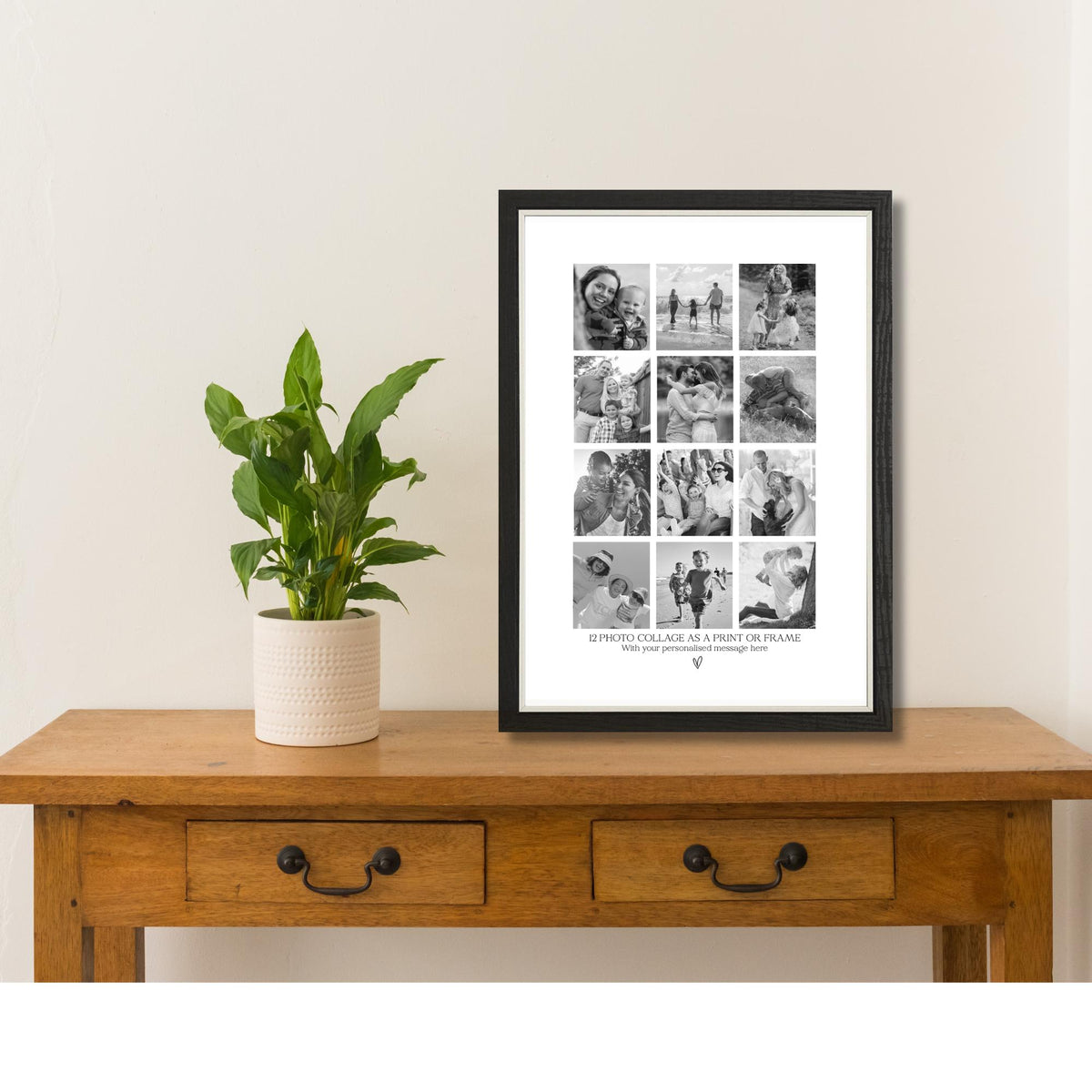 Personalised 12 Photo Collage Print & Frame – Custom Photo Gift