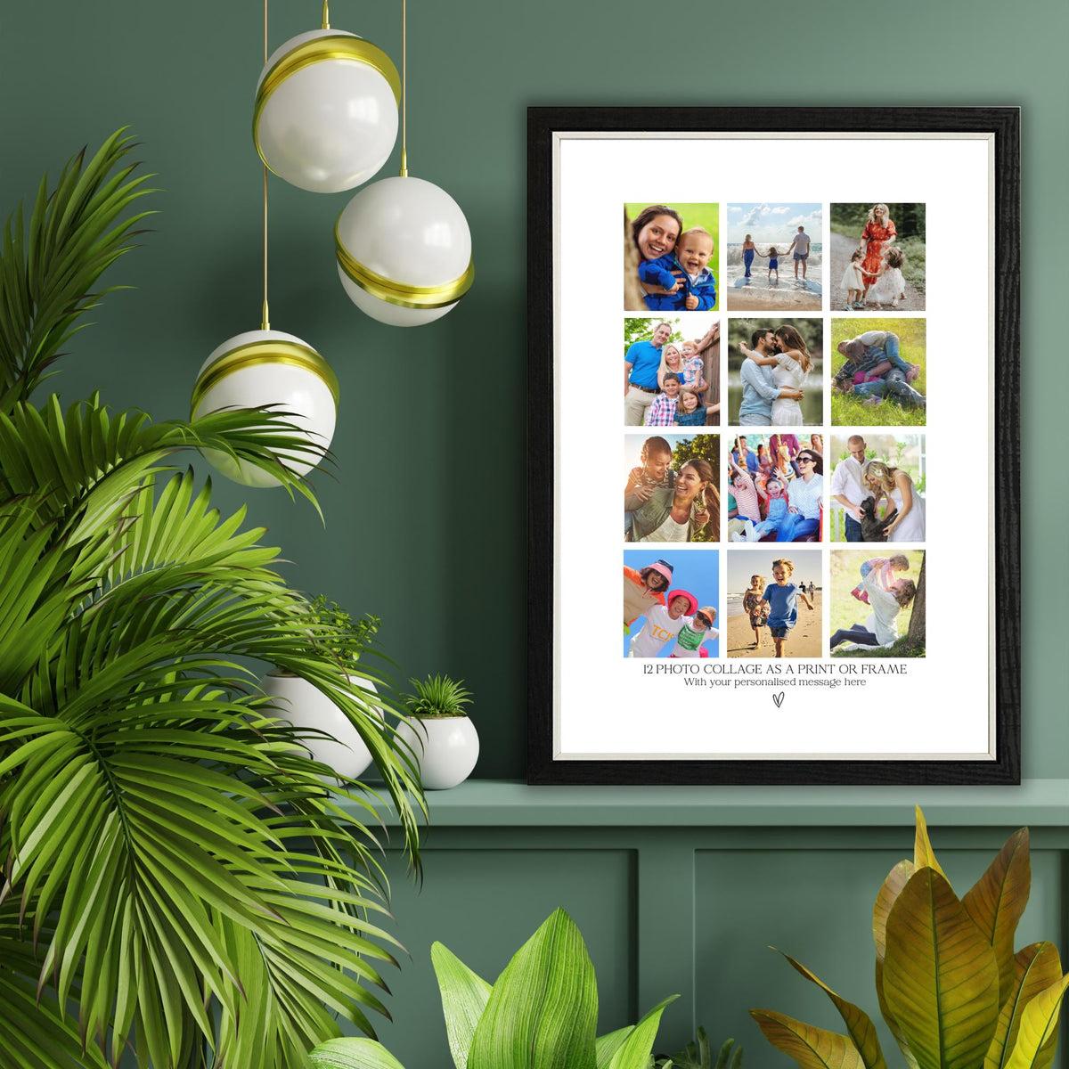 Personalised 12 Photo Collage Print & Frame – Custom Photo Gift