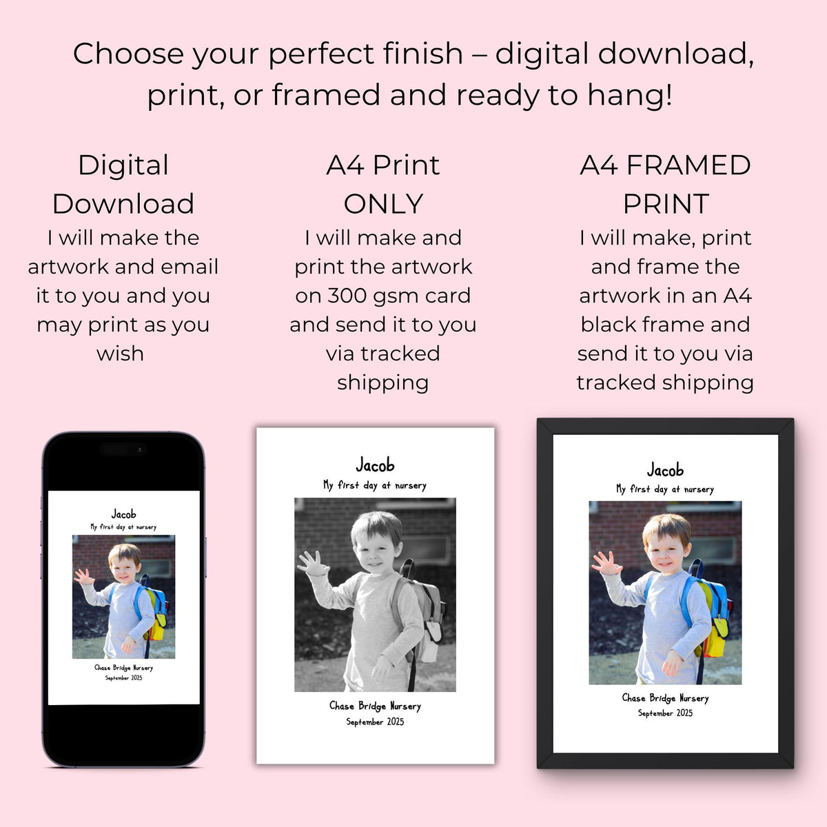 Personalised First Day at Nursery Photo Frame – Nursery Keepsake Gift