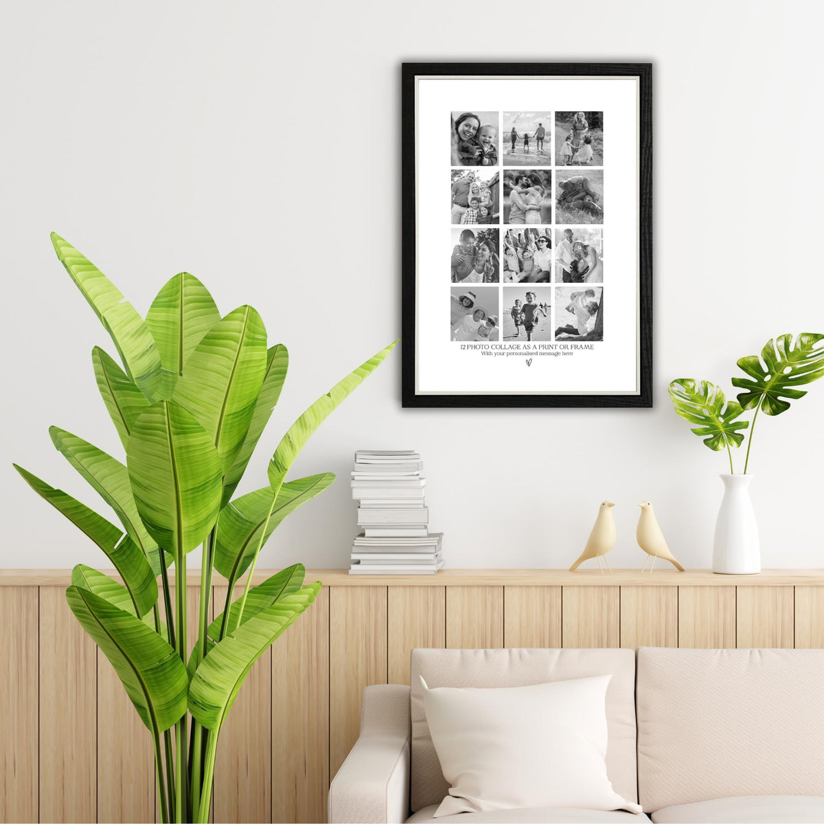 Personalised 12 Photo Collage Print & Frame – Custom Photo Gift