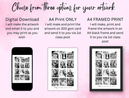 Personalised Mummy 9 Photo Collage Print & Frame – Mother's Day Gift