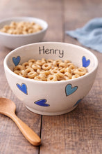 Load image into Gallery viewer, Personalised Ceramic Bowl – Hand Painted Hearts, Stars, Flowers or Spots