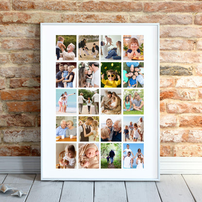 Personalised 20 Photo Collage Print & Frame – Custom Photo Gift
