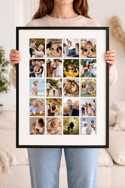 Personalised 20 Photo Collage Print & Frame – Custom Photo Gift