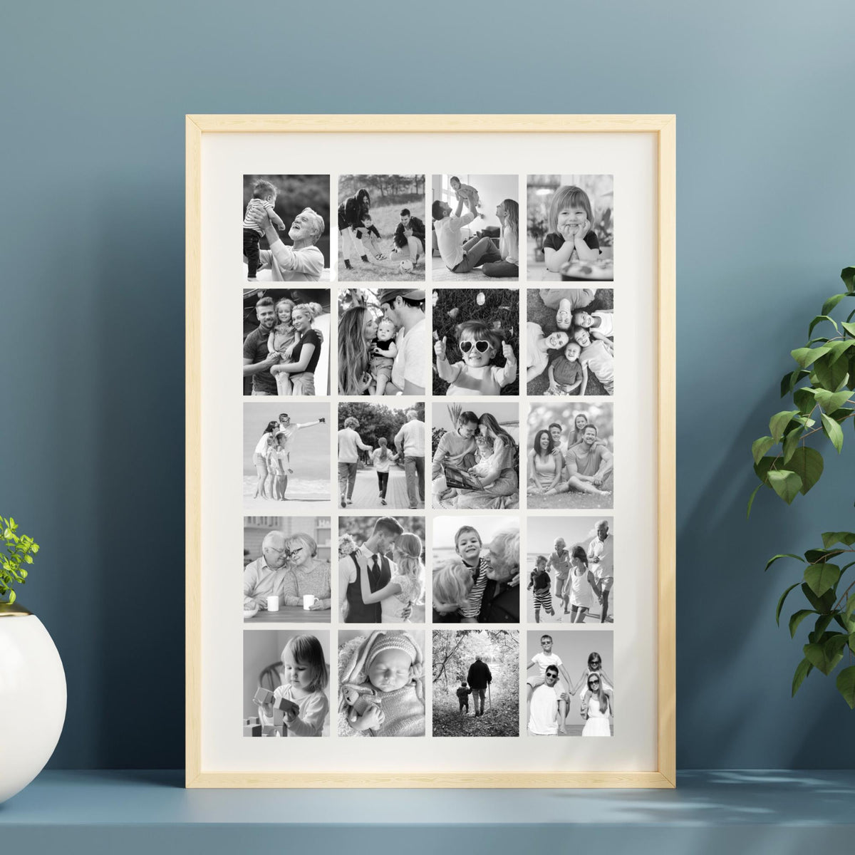 Personalised 20 Photo Collage Print & Frame – Custom Photo Gift