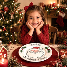 Load image into Gallery viewer, Personalised Christmas Dinner Plate &amp; Set – Hand Painted Santa Ceramic Plate, Bowl &amp; Mug