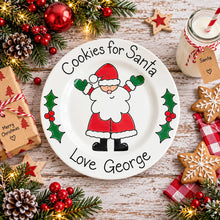 Load image into Gallery viewer, Personalised Cookies for Santa Plate &amp; Mug Set – Hand Painted Christmas Ceramic