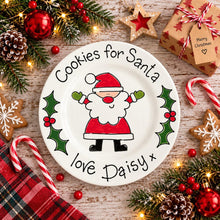 Load image into Gallery viewer, Personalised Cookies for Santa Plate &amp; Mug Set – Hand Painted Christmas Ceramic