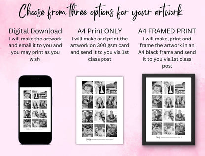 Personalised Daddy 9 Photo Collage Print & Frame – Father's Day Gift