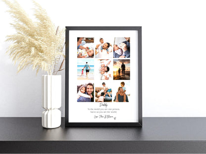 Personalised Daddy 9 Photo Collage Print & Frame – Father's Day Gift