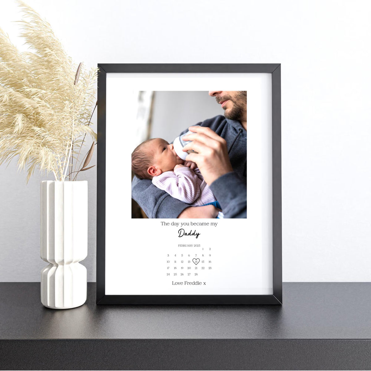 Personalised Daddy Calendar Photo Frame – The Day You Became My Daddy