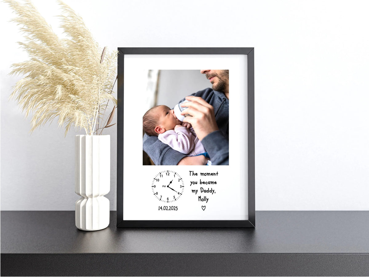 Personalised Daddy Clock Photo Frame – The Moment You Became My Daddy