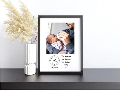 Personalised Daddy Clock Photo Frame – The Moment You Became My Daddy