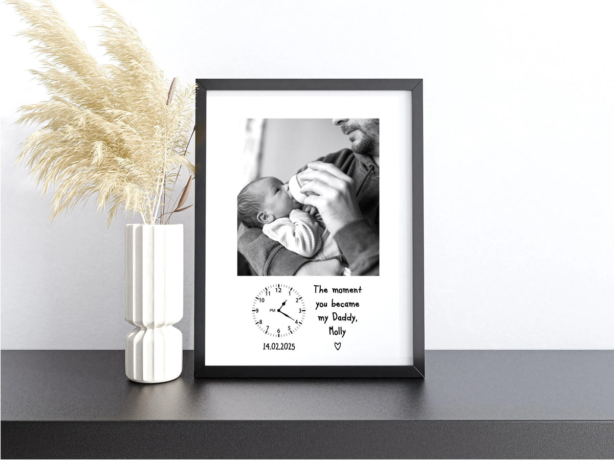 Personalised Daddy Clock Photo Frame – The Moment You Became My Daddy