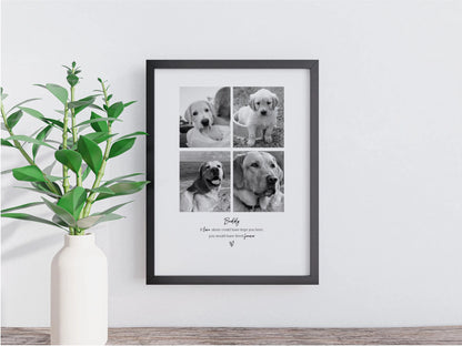 Personalised Pet Memorial Photo Frame & Print – 4 Photos