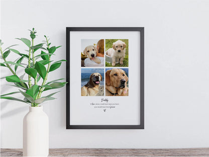 Personalised Pet Memorial Photo Frame & Print – 4 Photos