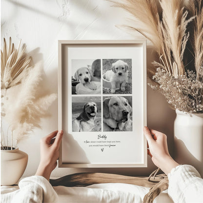 Personalised Pet Memorial Photo Frame & Print – 4 Photos