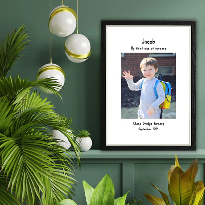 Personalised First Day at Nursery Photo Frame – Nursery Keepsake Gift