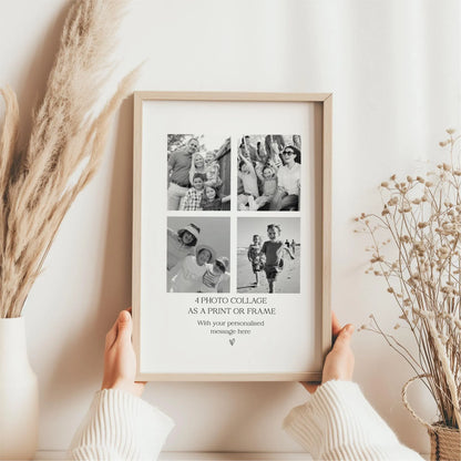 Personalised 4 Photo Collage Print & Frame – Custom Photo Gift