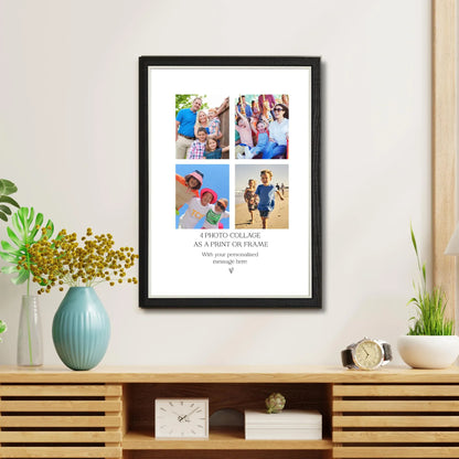 Personalised 4 Photo Collage Print & Frame – Custom Photo Gift