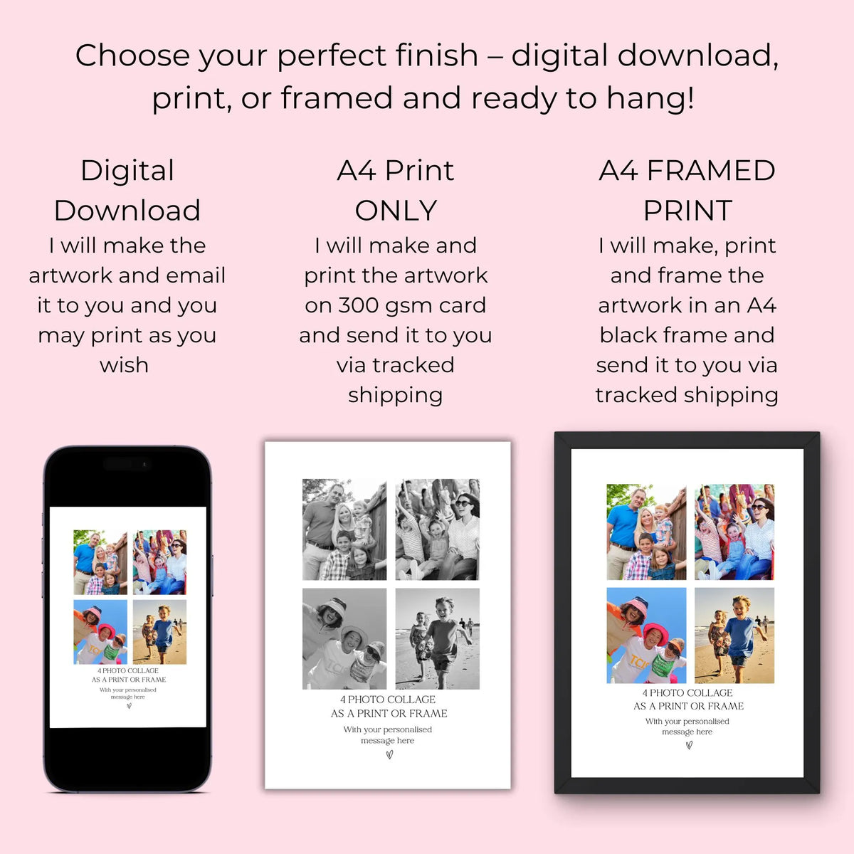 Personalised 9 Photo Collage Print & Frame – Custom Photo Gift